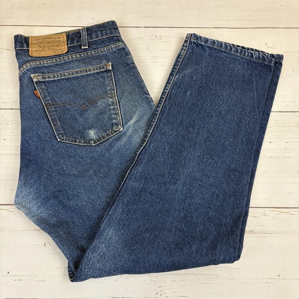 Vintage Levis 505 Orange Tab Jeans 70s 80s Mens 38x31 (37X31) Made In USA - Picture 1 of 16